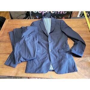 EGARA MEN'S ORANGE LABEL NAVY BLUE TWO PIECE SUIT 30x30 SLIM FIT